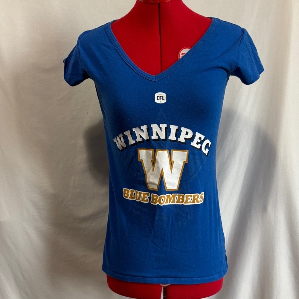 Women's Blue Winnipeg V-Neck Tee MM313